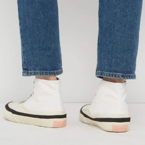 Acne Studios Blå Konst High-top Cotton-canvas Trainers In White